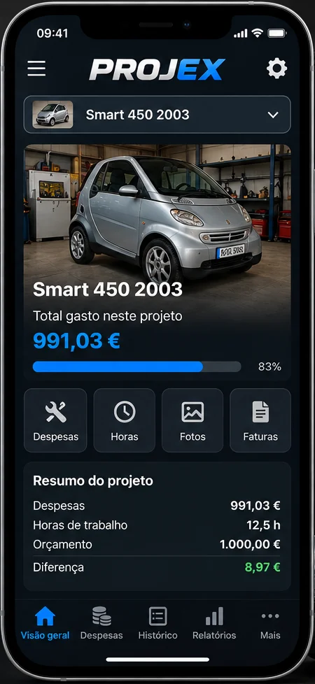 Resumo do projeto na app PROJEX
